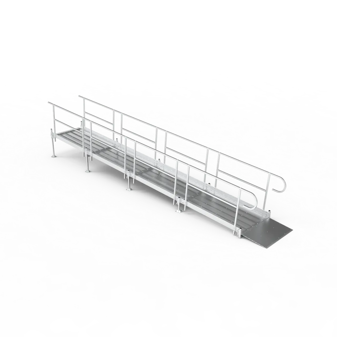 Rampe droite aluminium — rendu 3D vue perspective