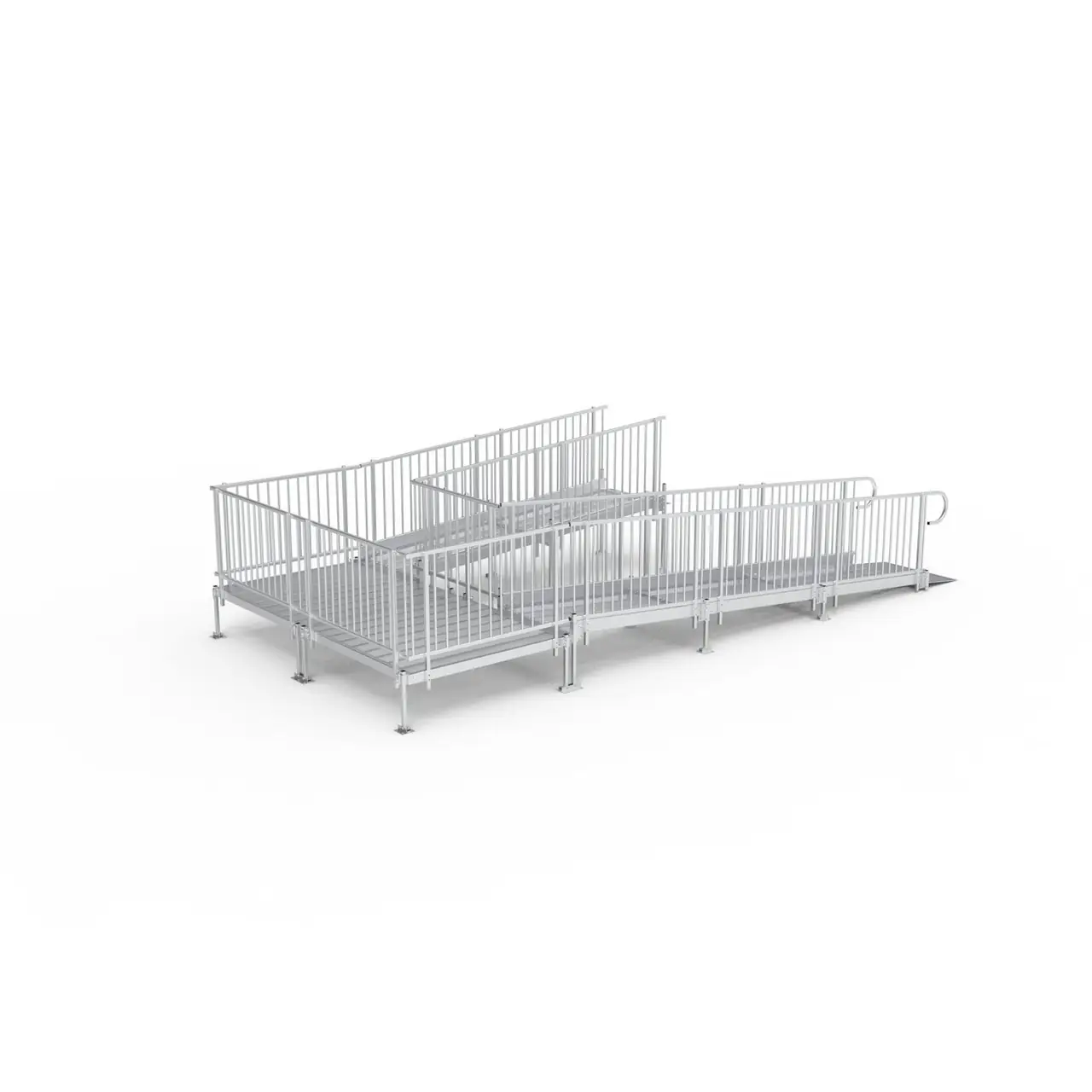 Rampe en U barrotins — vue en angle