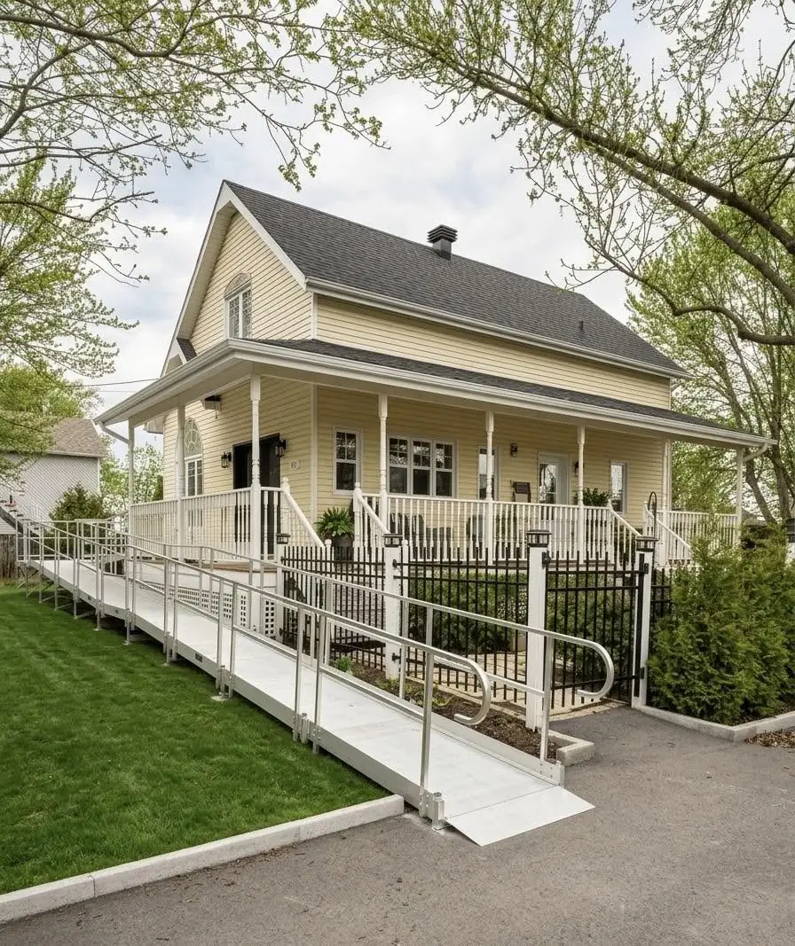 Rampe modulaire harmonisée à la demeure — Résidence, Québec